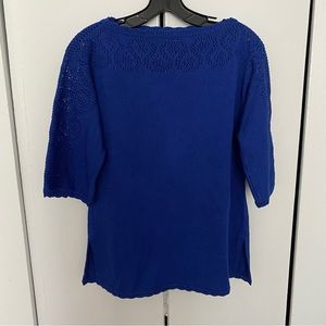 St. John ultramarine boatneck woven sweater top